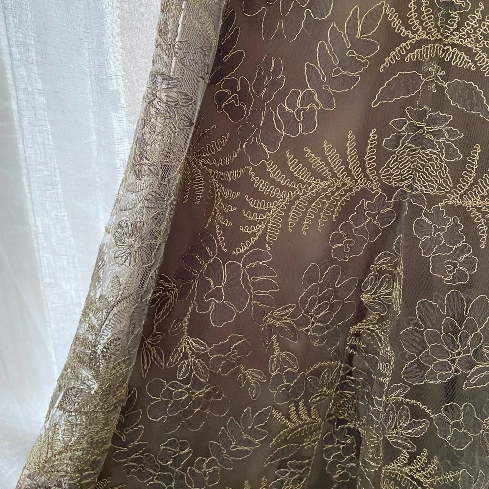 Tadashi Shoji Illusion Off the Shoulder Lace Gown - Picture 4 of 10